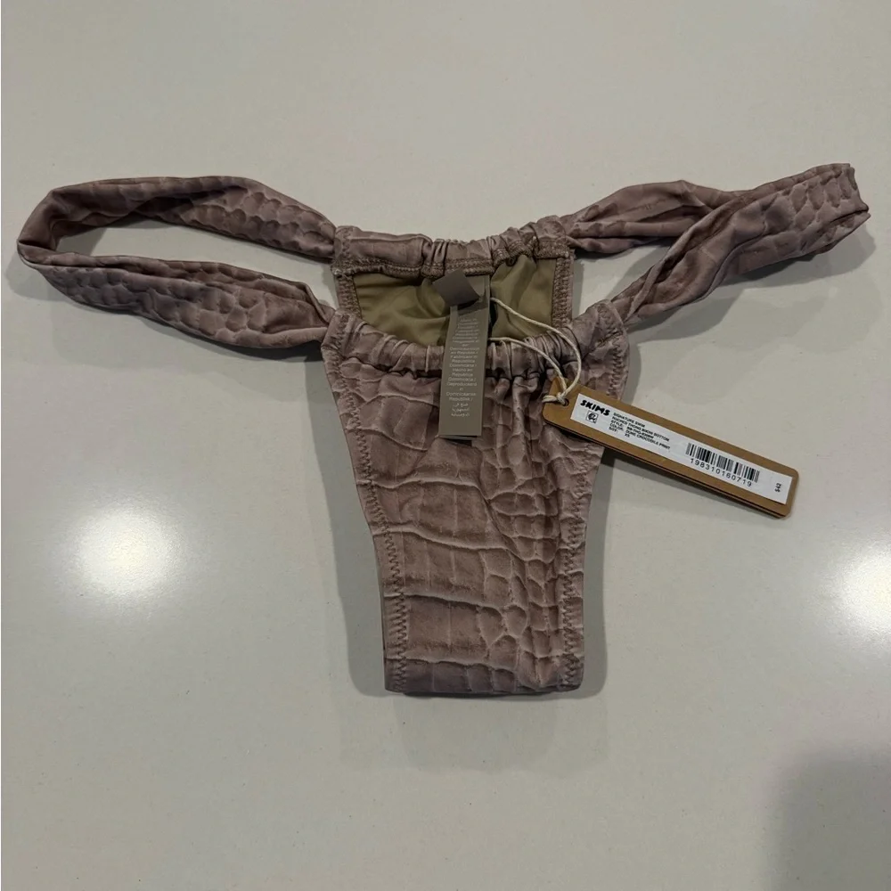SKIMS Beige Macramé Triangle Bikini